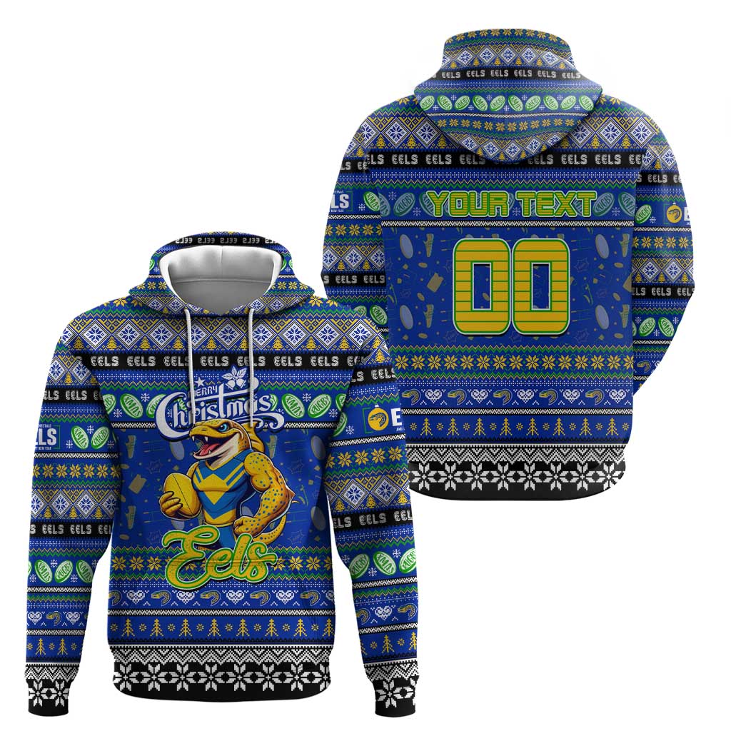 Personalized Eels Rugby Xmas Hoodie Australia NRL Mascot - Vibe Hoodie Shop