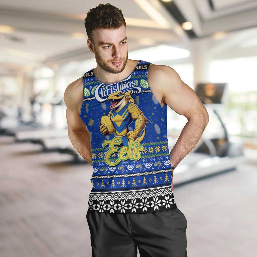 Personalized Eels Rugby Xmas Men Tank Top Australia NRL Mascot - Vibe Hoodie Shop
