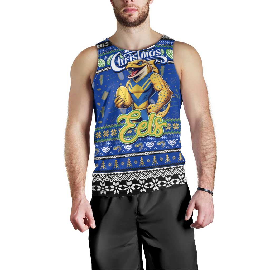 Personalized Eels Rugby Xmas Men Tank Top Australia NRL Mascot - Vibe Hoodie Shop
