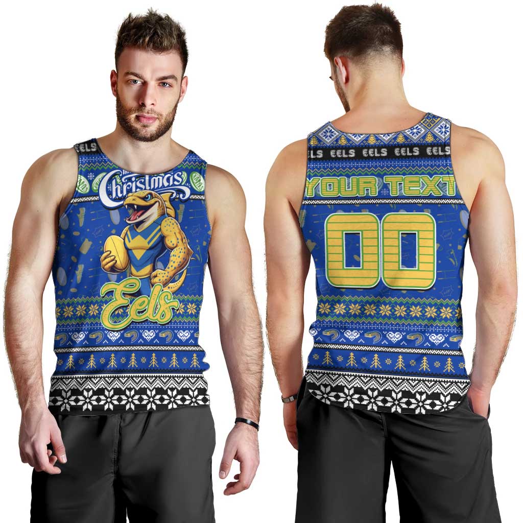 Personalized Eels Rugby Xmas Men Tank Top Australia NRL Mascot - Vibe Hoodie Shop