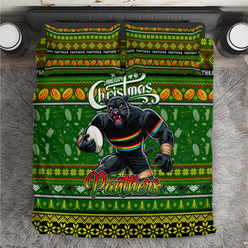 Panthers Rugby Xmas Bedding Set Australia NRL Mascot - Vibe Hoodie Shop