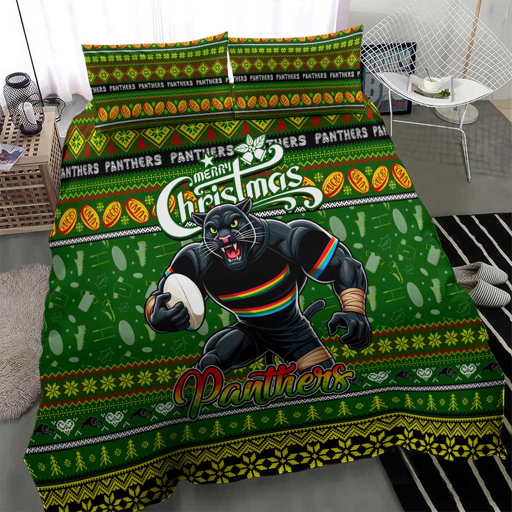 Panthers Rugby Xmas Bedding Set Australia NRL Mascot - Vibe Hoodie Shop