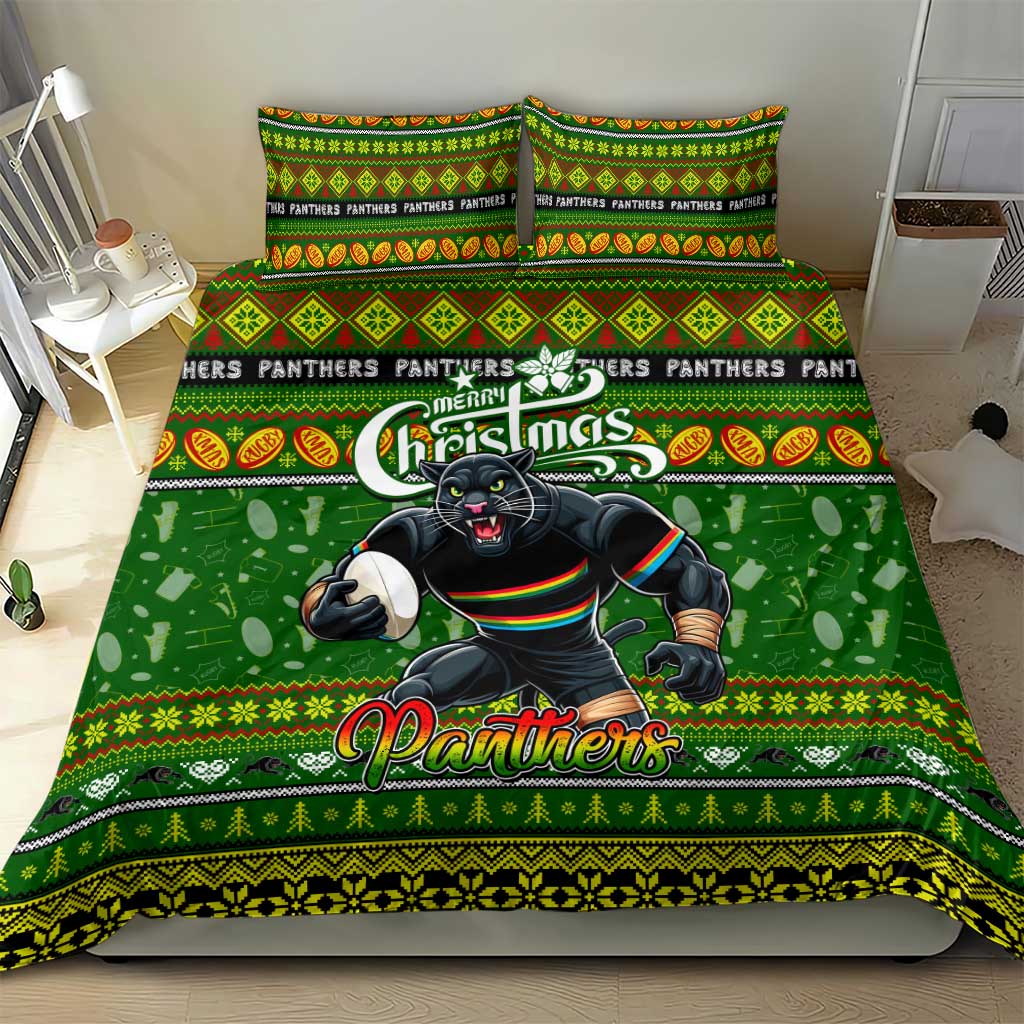 Panthers Rugby Xmas Bedding Set Australia NRL Mascot - Vibe Hoodie Shop