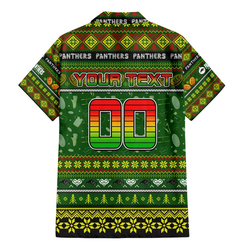 Personalized Panthers Rugby Xmas Family Matching Mermaid Dress and Hawaiian Shirt Australia NRL Mascot