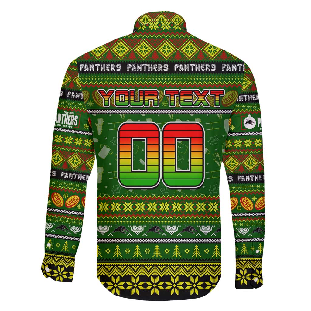 Personalized Panthers Rugby Xmas Family Matching Mermaid Dress and Hawaiian Shirt Australia NRL Mascot