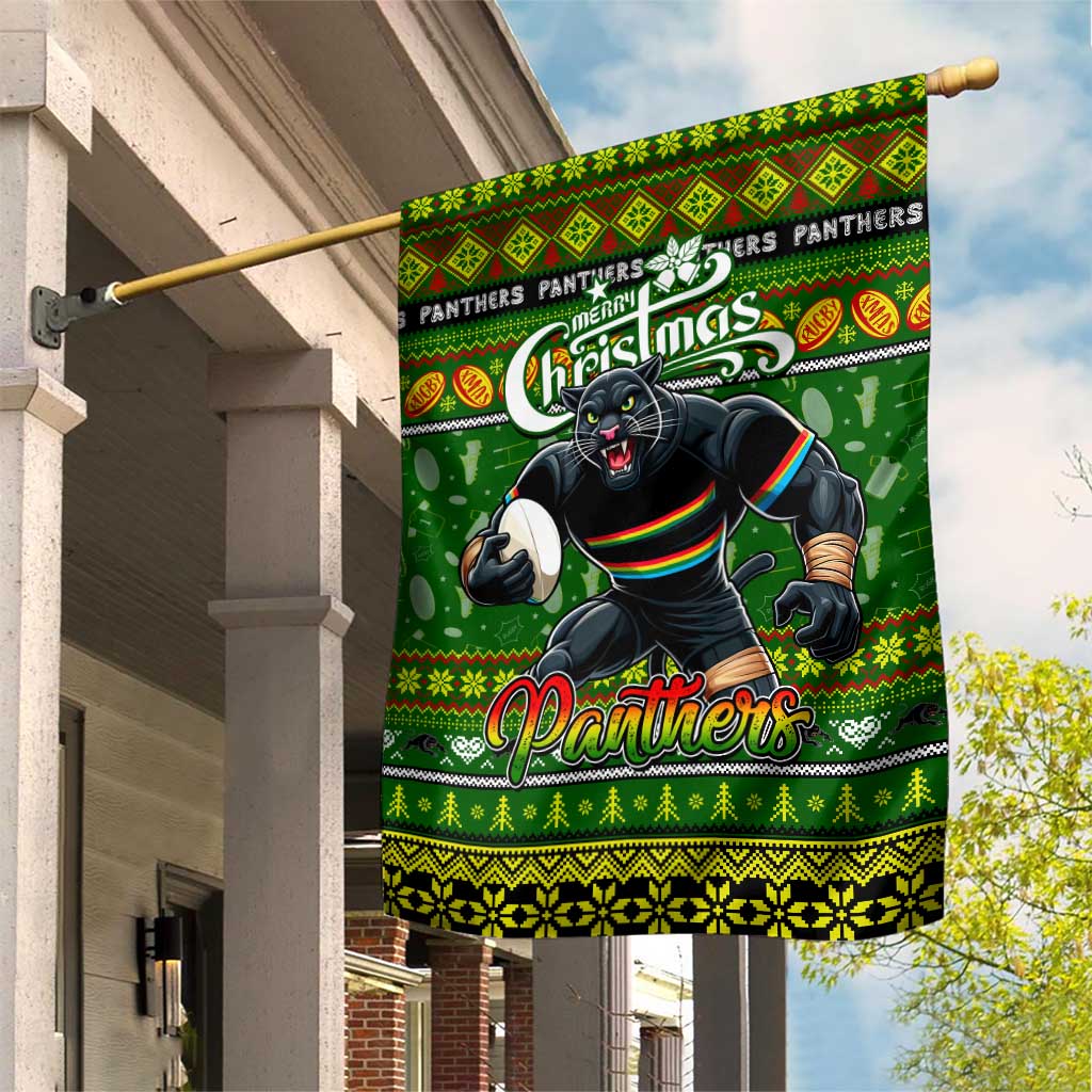 Panthers Rugby Xmas Garden Flag Australia NRL Mascot - Vibe Hoodie Shop