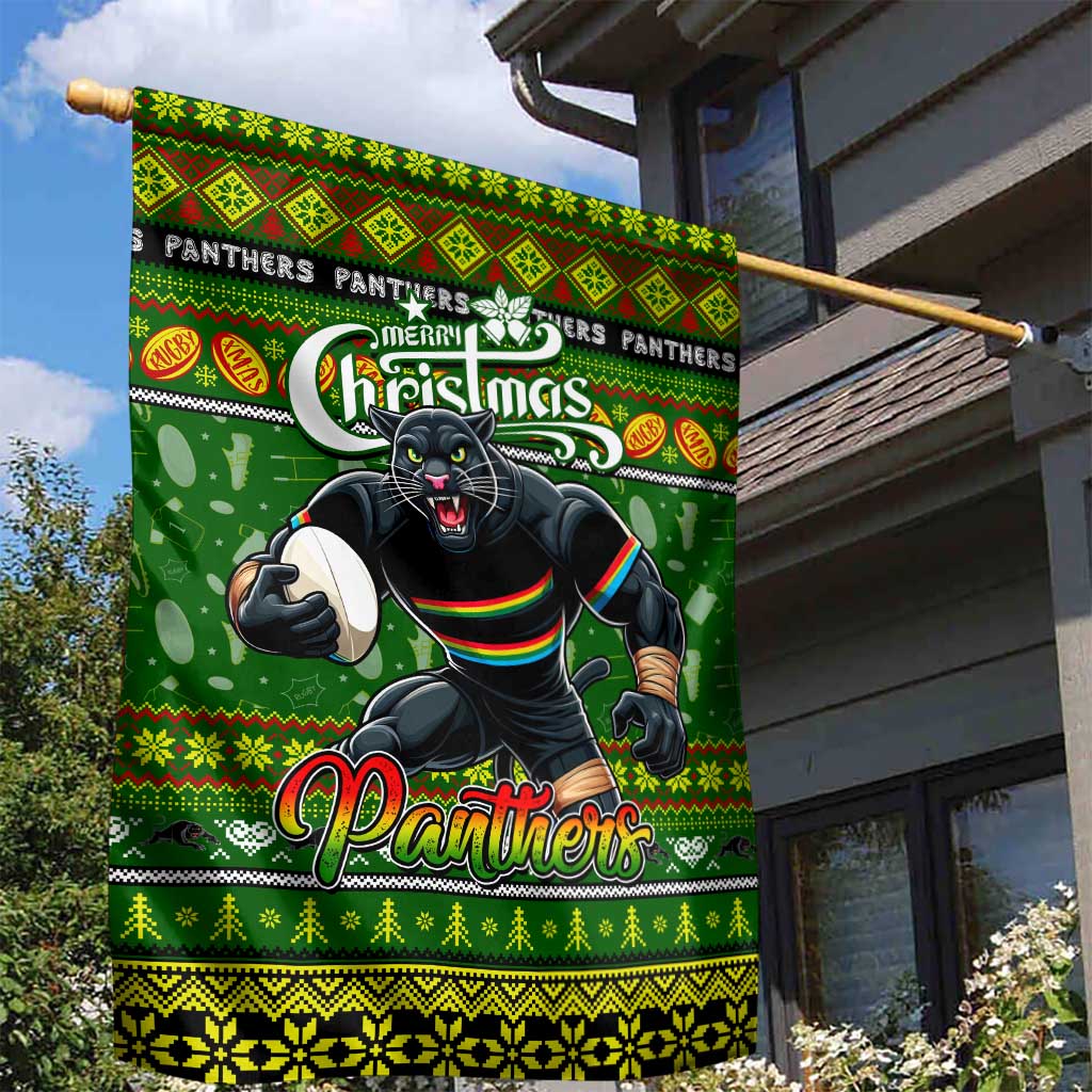 Panthers Rugby Xmas Garden Flag Australia NRL Mascot - Vibe Hoodie Shop