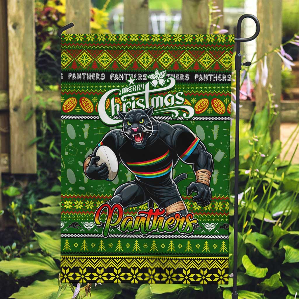 Panthers Rugby Xmas Garden Flag Australia NRL Mascot - Vibe Hoodie Shop