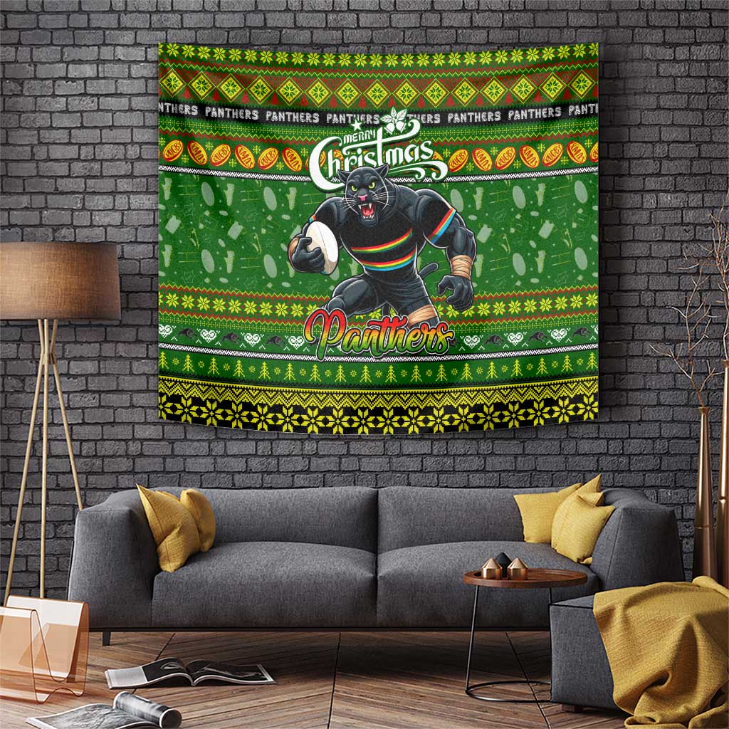 Panthers Rugby Xmas Tapestry Australia NRL Mascot - Vibe Hoodie Shop