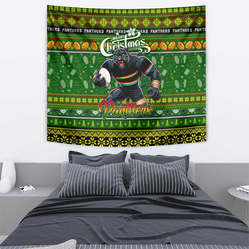 Panthers Rugby Xmas Tapestry Australia NRL Mascot - Vibe Hoodie Shop