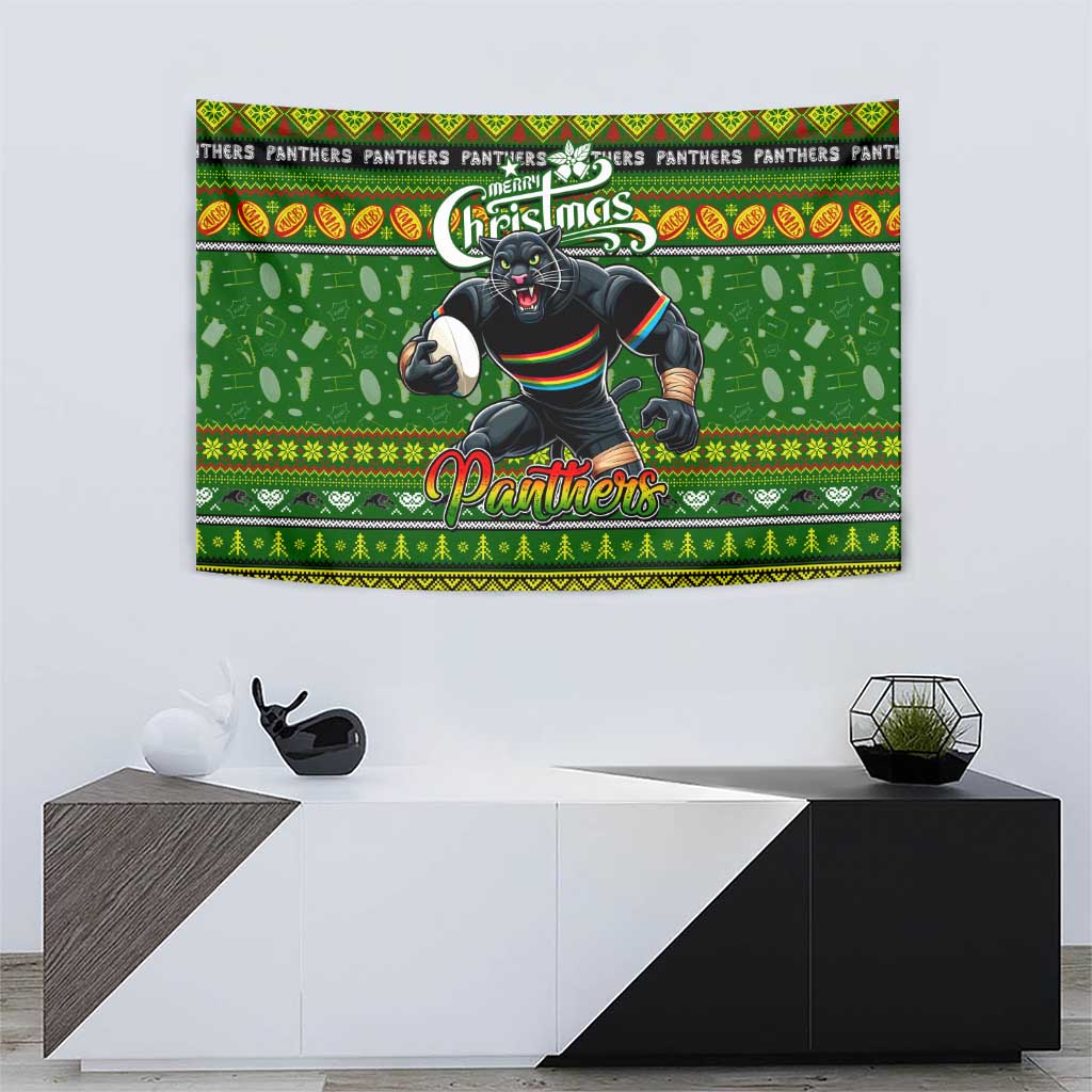 Panthers Rugby Xmas Tapestry Australia NRL Mascot - Vibe Hoodie Shop