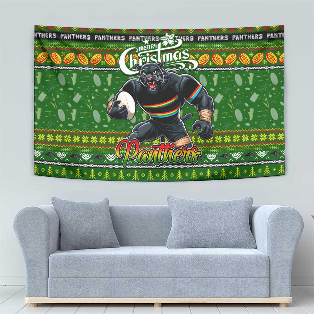 Panthers Rugby Xmas Tapestry Australia NRL Mascot - Vibe Hoodie Shop