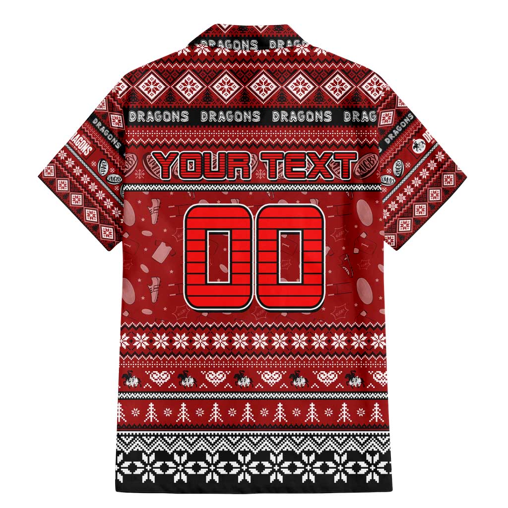 Personalized Dragons Rugby Xmas Family Matching Mermaid Dress and Hawaiian Shirt Australia NRL Mascot