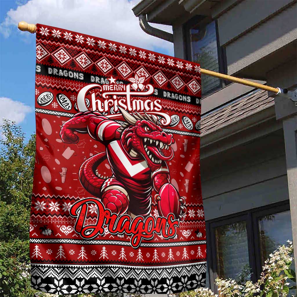 Dragons Rugby Xmas Garden Flag Australia NRL Mascot - Vibe Hoodie Shop