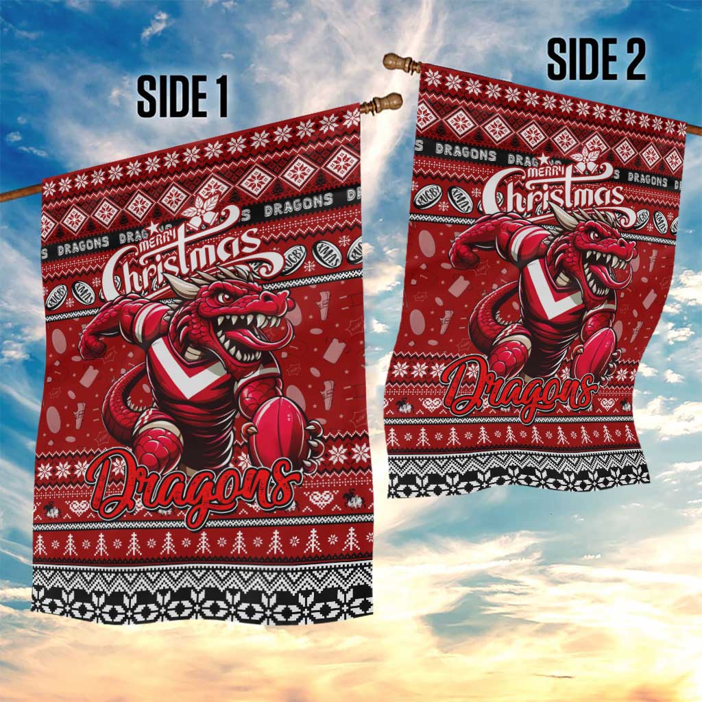 Dragons Rugby Xmas Garden Flag Australia NRL Mascot - Vibe Hoodie Shop