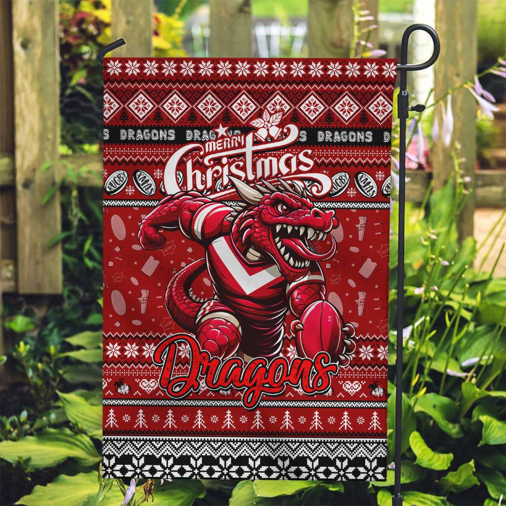 Dragons Rugby Xmas Garden Flag Australia NRL Mascot - Vibe Hoodie Shop
