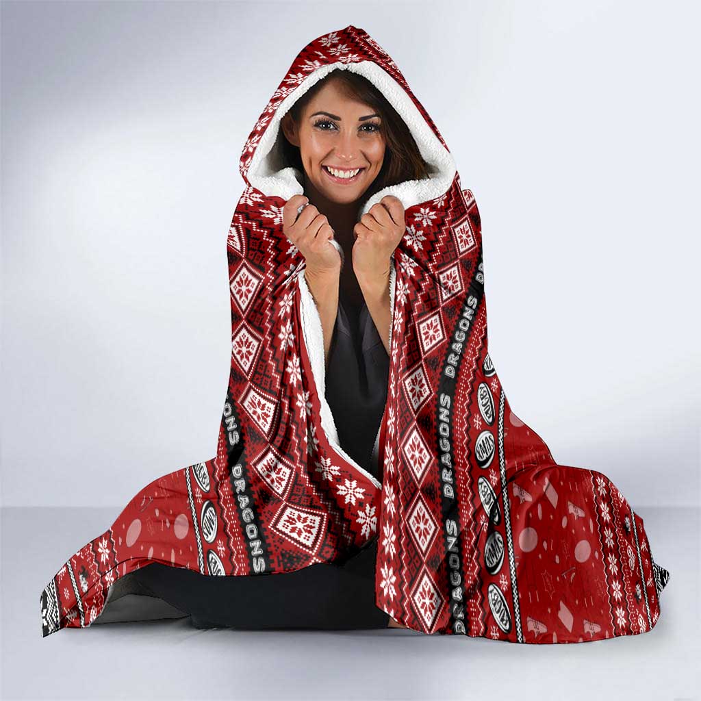 Dragons Rugby Xmas Hooded Blanket Australia NRL Mascot