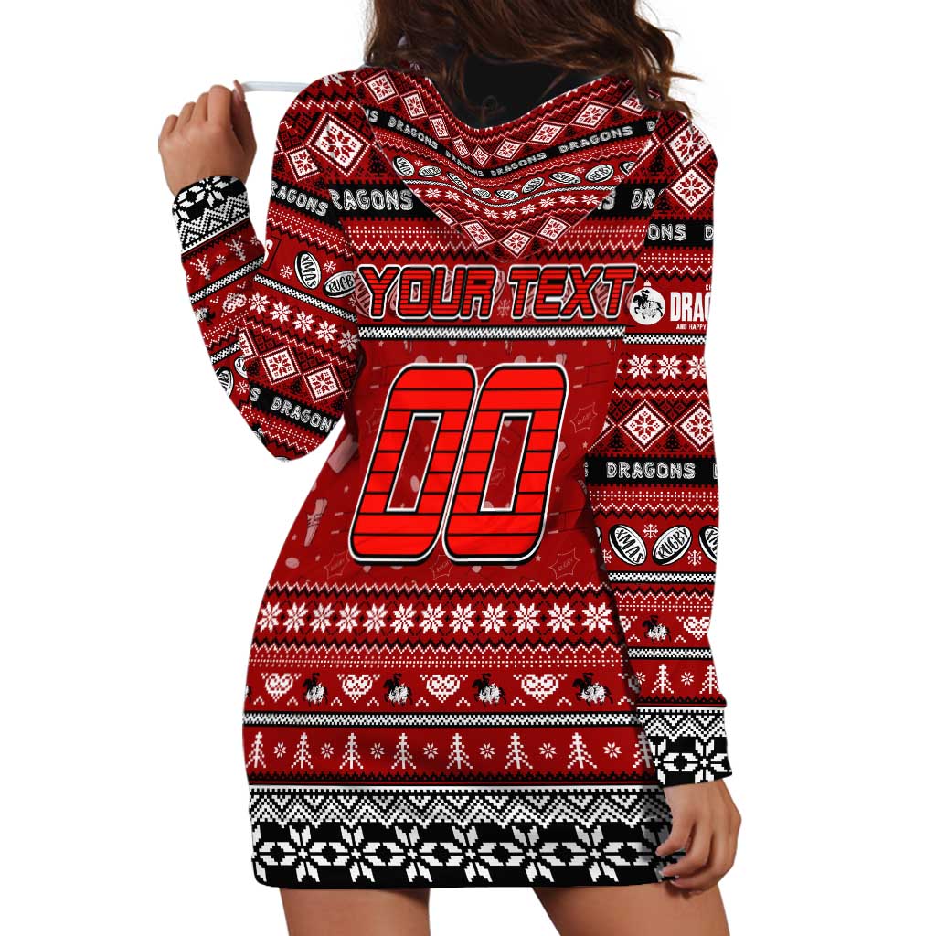 Personalized Dragons Rugby Xmas Hoodie Dress Australia NRL Mascot - Vibe Hoodie Shop