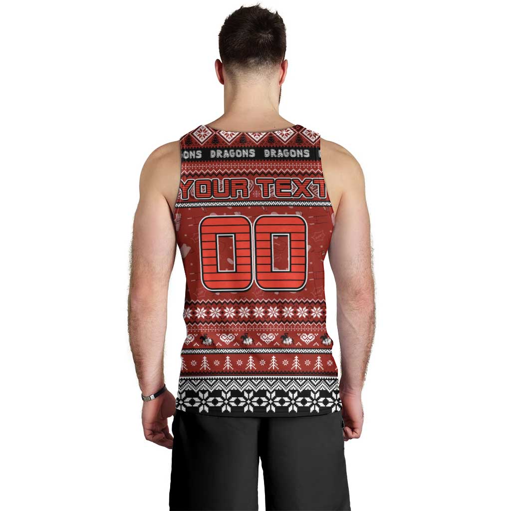 Personalized Dragons Rugby Xmas Men Tank Top Australia NRL Mascot - Vibe Hoodie Shop