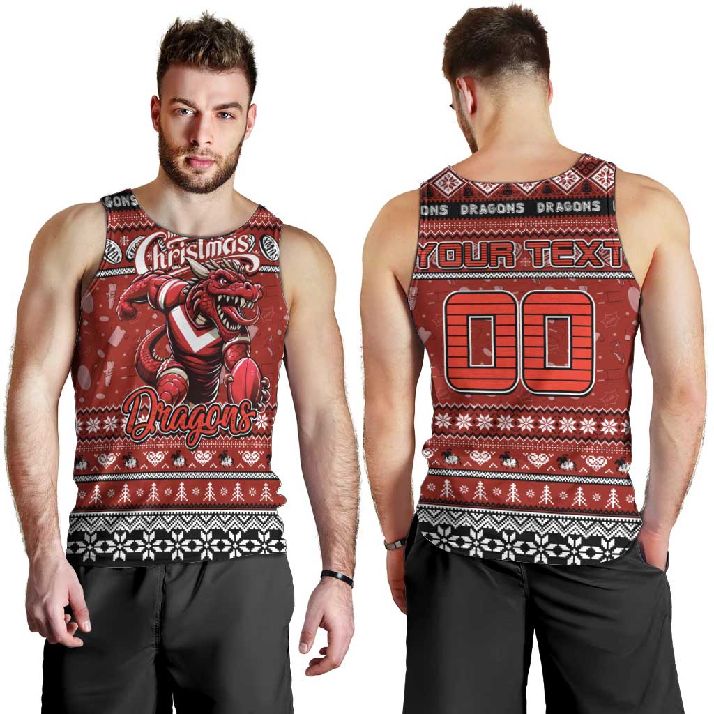 Personalized Dragons Rugby Xmas Men Tank Top Australia NRL Mascot - Vibe Hoodie Shop