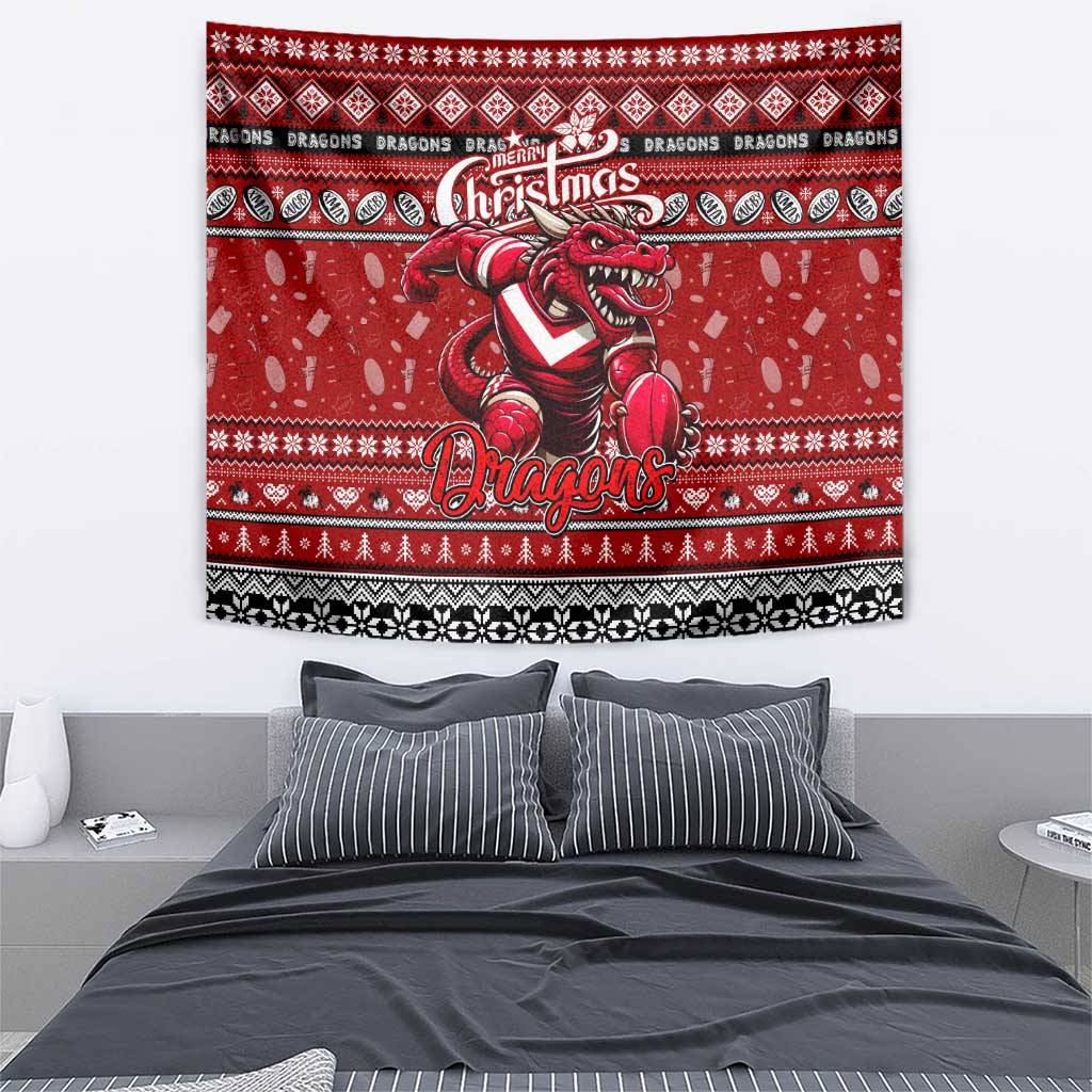 Dragons Rugby Xmas Tapestry Australia NRL Mascot - Vibe Hoodie Shop