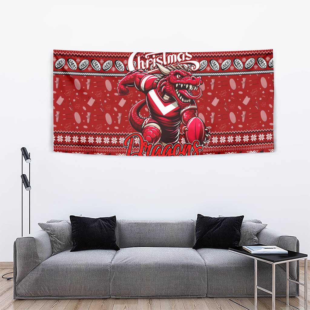 Dragons Rugby Xmas Tapestry Australia NRL Mascot - Vibe Hoodie Shop