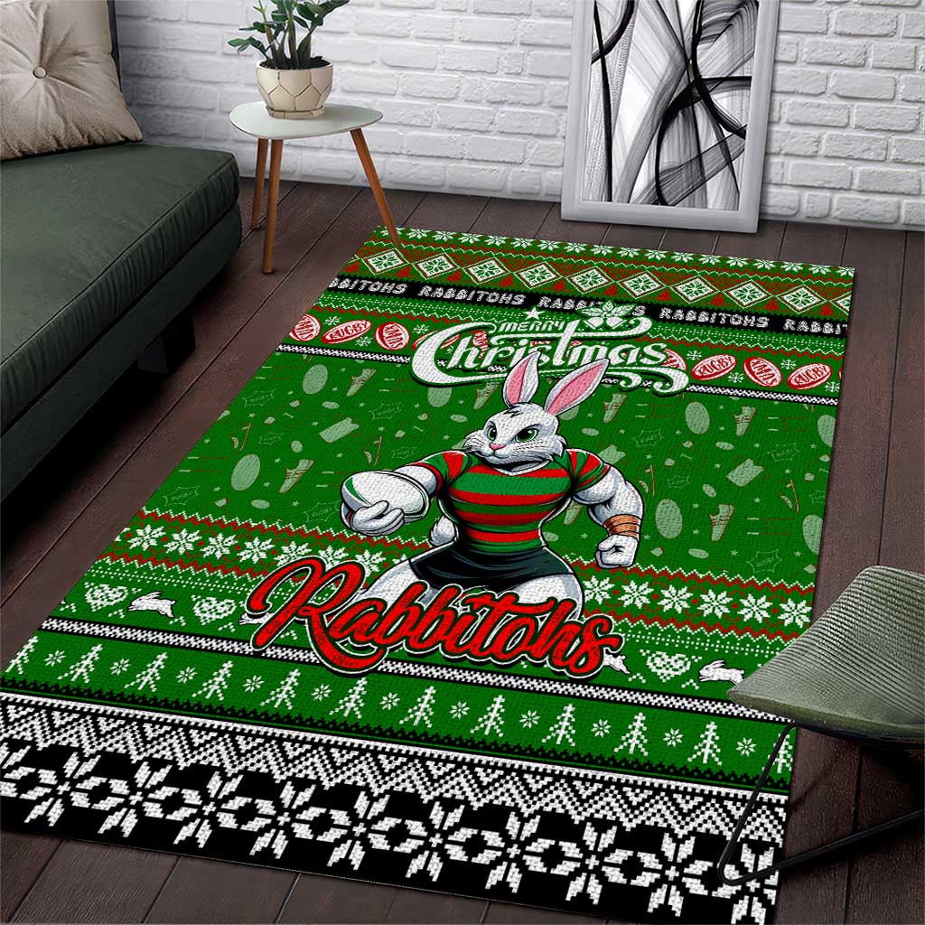 Rabbitohs Rugby Xmas Area Rug Australia NRL Mascot - Vibe Hoodie Shop