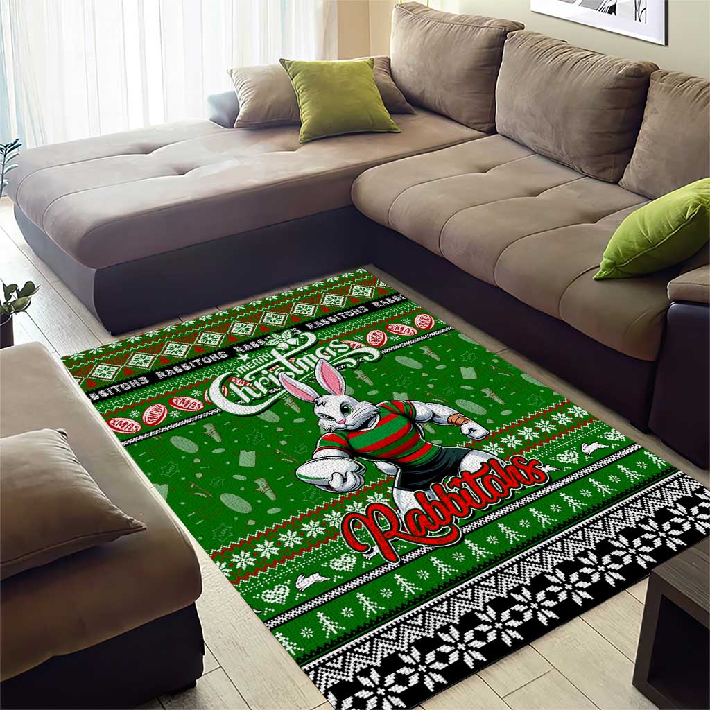 Rabbitohs Rugby Xmas Area Rug Australia NRL Mascot - Vibe Hoodie Shop