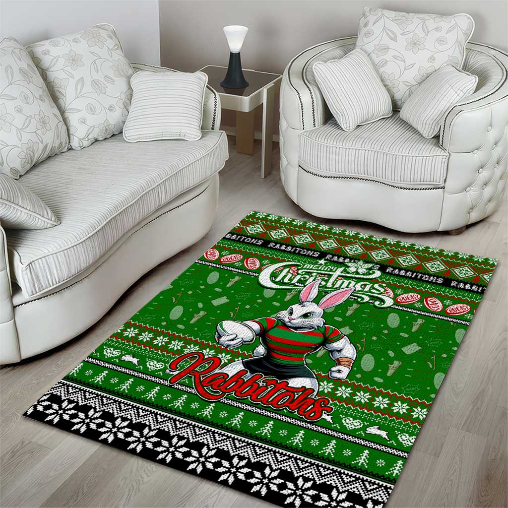 Rabbitohs Rugby Xmas Area Rug Australia NRL Mascot - Vibe Hoodie Shop