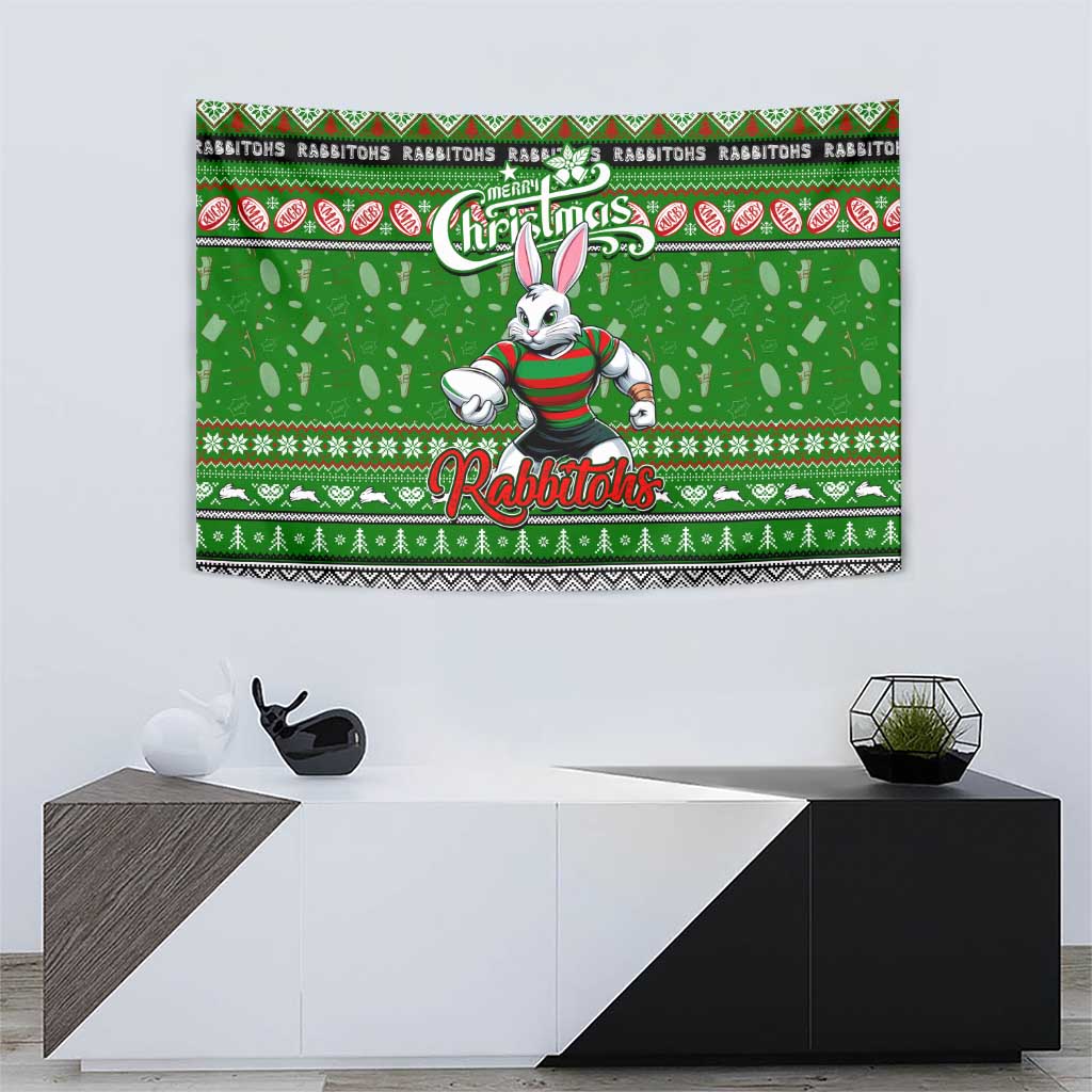 Rabbitohs Rugby Xmas Tapestry Australia NRL Mascot - Vibe Hoodie Shop