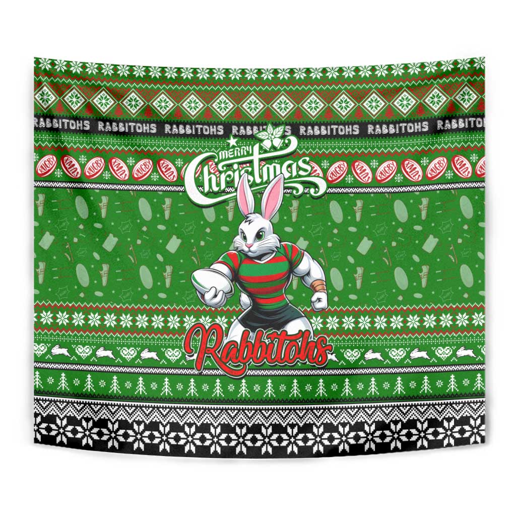 Rabbitohs Rugby Xmas Tapestry Australia NRL Mascot - Vibe Hoodie Shop