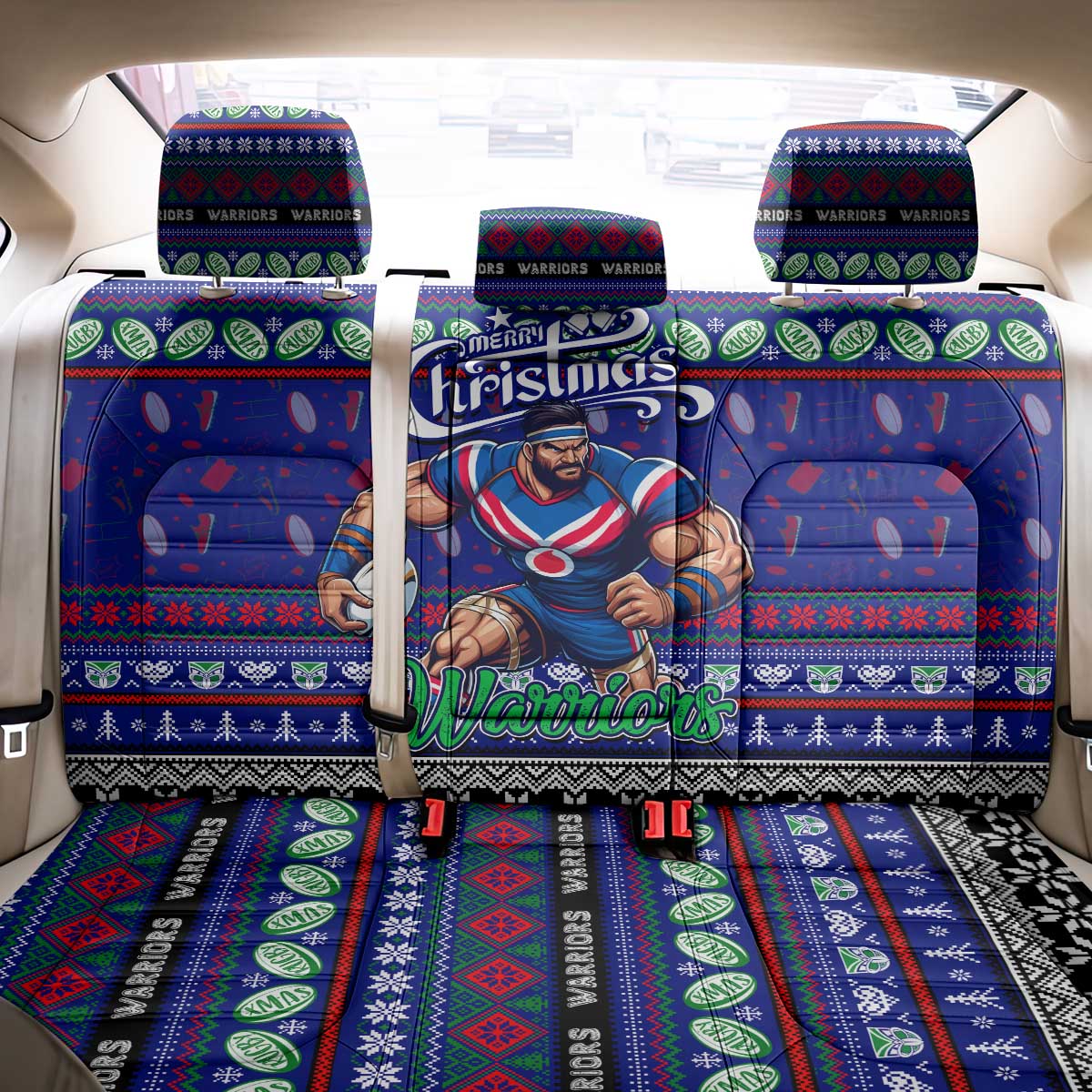 New Zealand Warriors Rugby Xmas Back Car Seat Cover Australia NRL Mascot