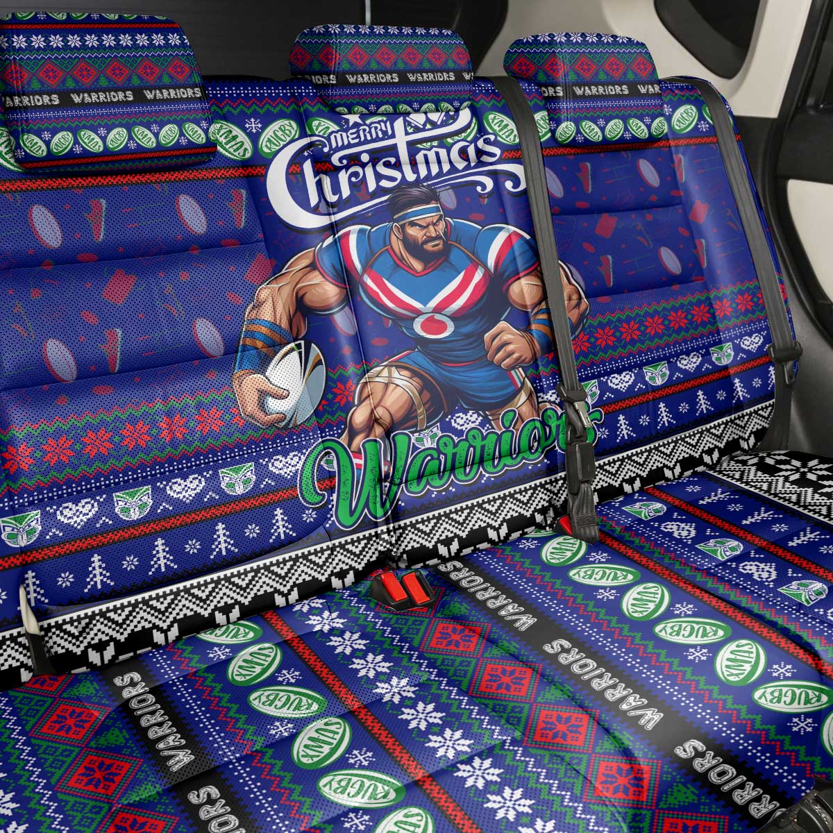 New Zealand Warriors Rugby Xmas Back Car Seat Cover Australia NRL Mascot