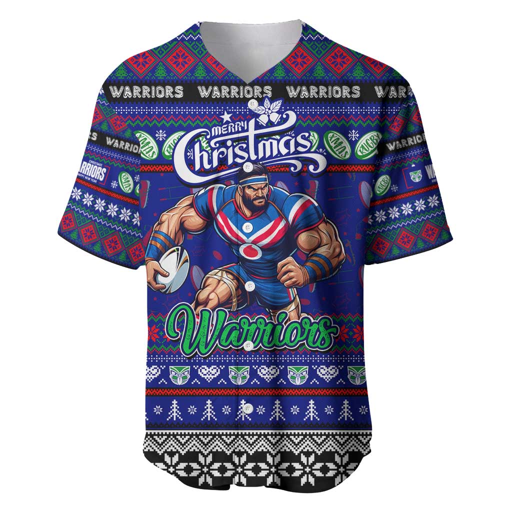 Personalized New Zealand Warriors Rugby Xmas Baseball Jersey Australia NRL Mascot - Vibe Hoodie Shop