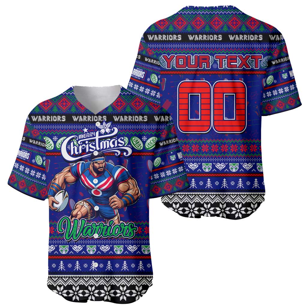 Personalized New Zealand Warriors Rugby Xmas Baseball Jersey Australia NRL Mascot - Vibe Hoodie Shop