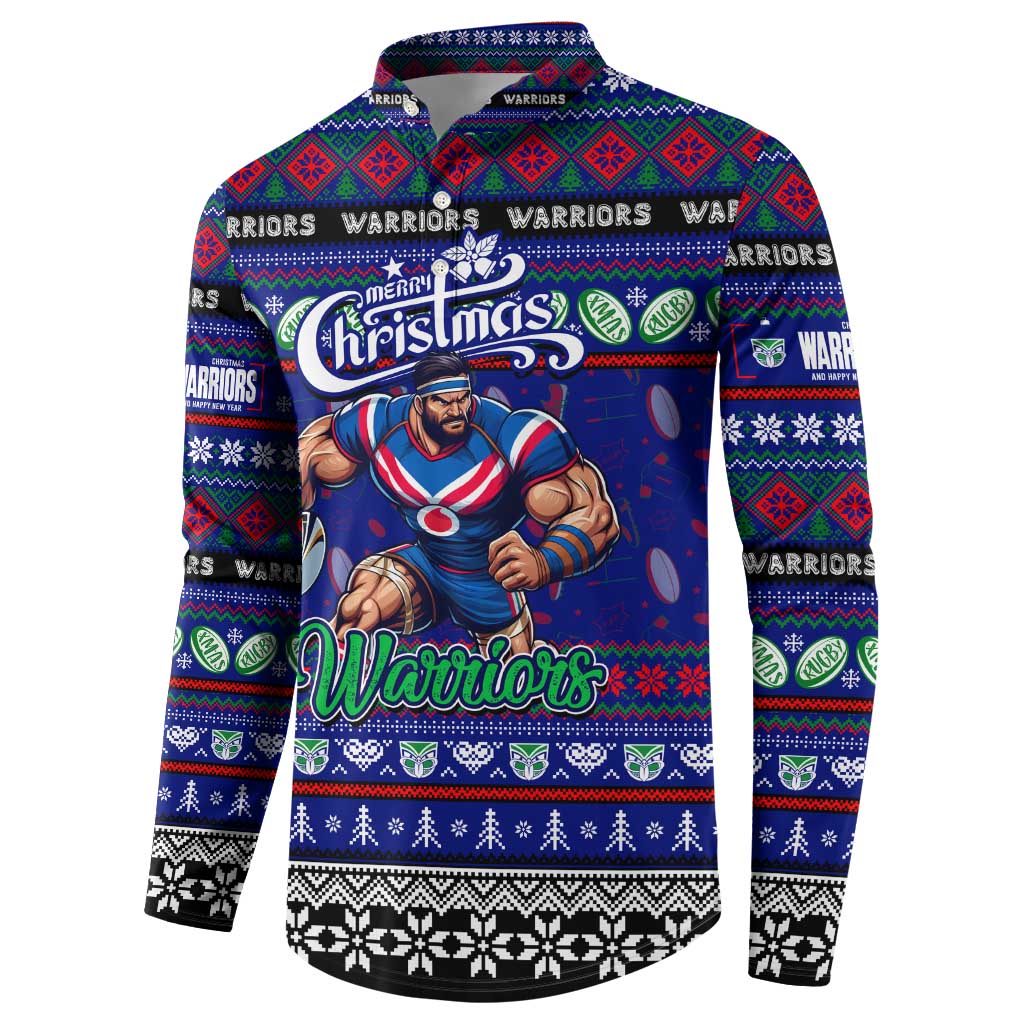 Personalized New Zealand Warriors Rugby Xmas Button Sweatshirt Australia NRL Mascot