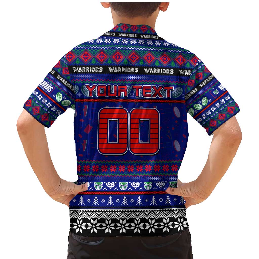 Personalized New Zealand Warriors Rugby Xmas Family Matching Mermaid Dress and Hawaiian Shirt Australia NRL Mascot