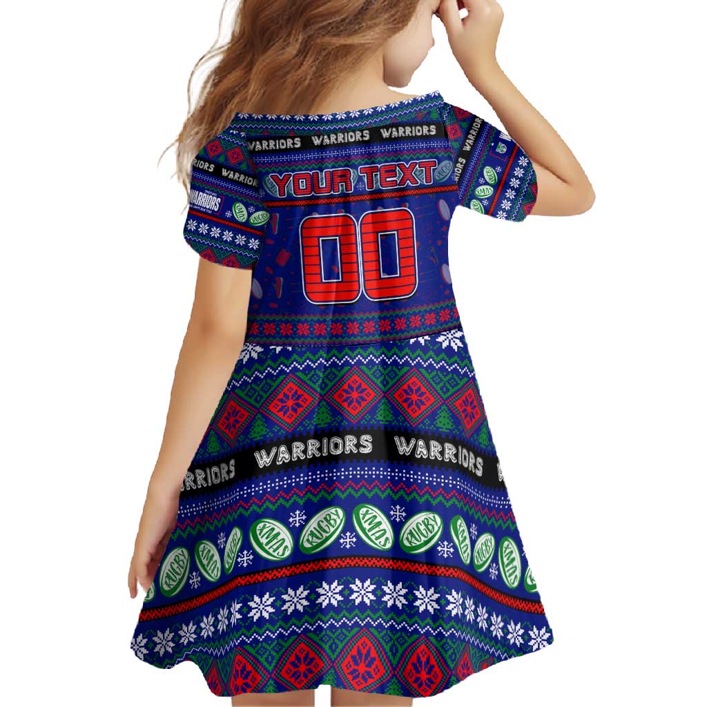 Personalized New Zealand Warriors Rugby Xmas Family Matching Tank Maxi Dress and Hawaiian Shirt Australia NRL Mascot