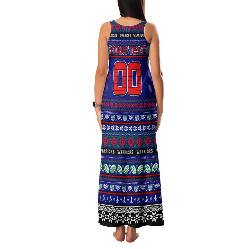 Personalized New Zealand Warriors Rugby Xmas Family Matching Tank Maxi Dress and Hawaiian Shirt Australia NRL Mascot