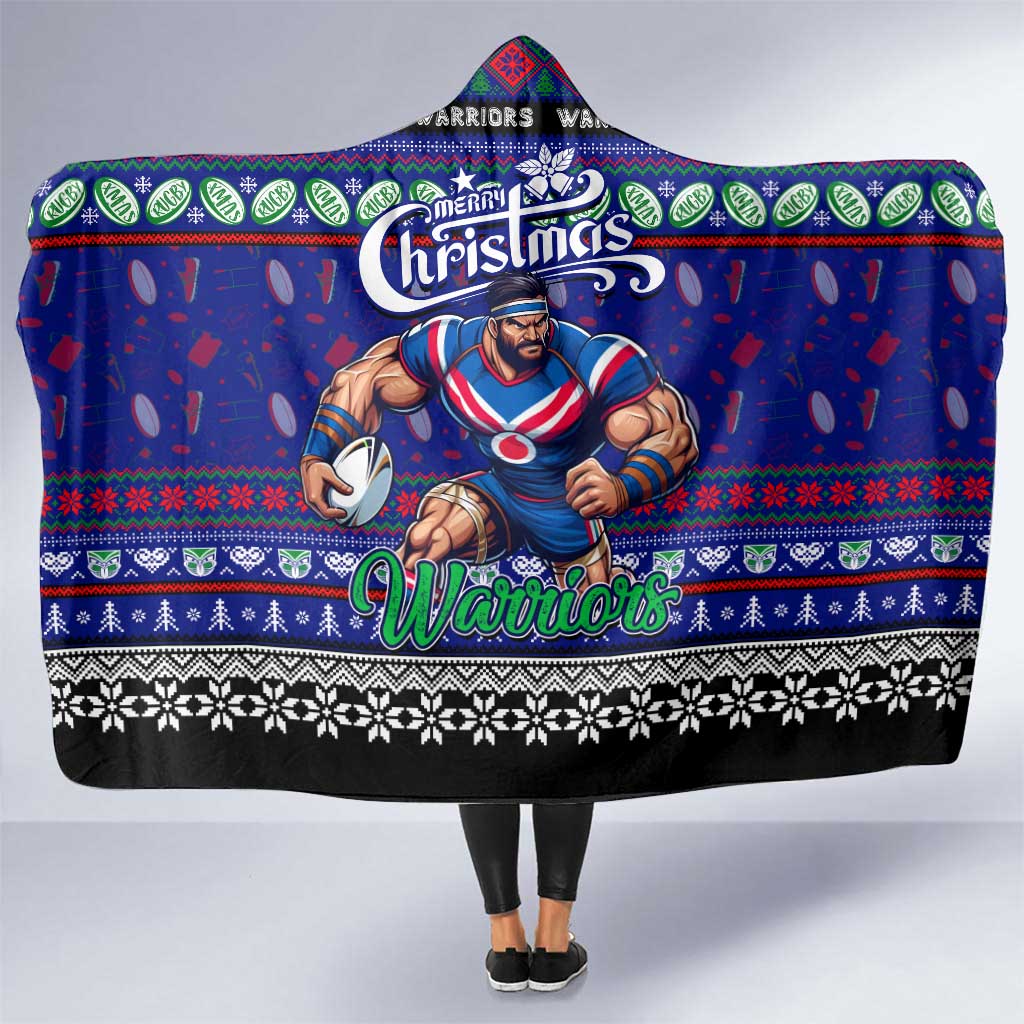 New Zealand Warriors Rugby Xmas Hooded Blanket Australia NRL Mascot