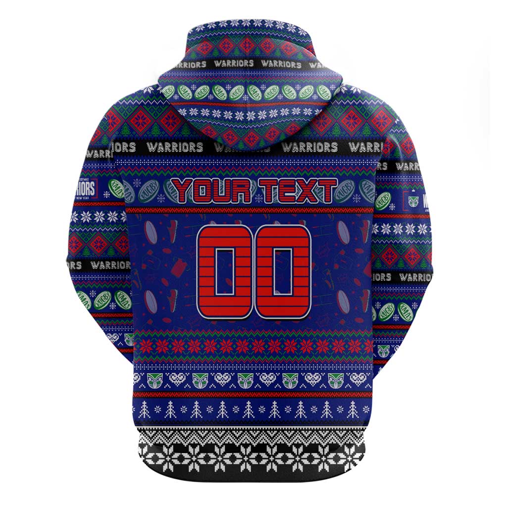 Personalized New Zealand Warriors Rugby Xmas Hoodie Australia NRL Mascot - Vibe Hoodie Shop