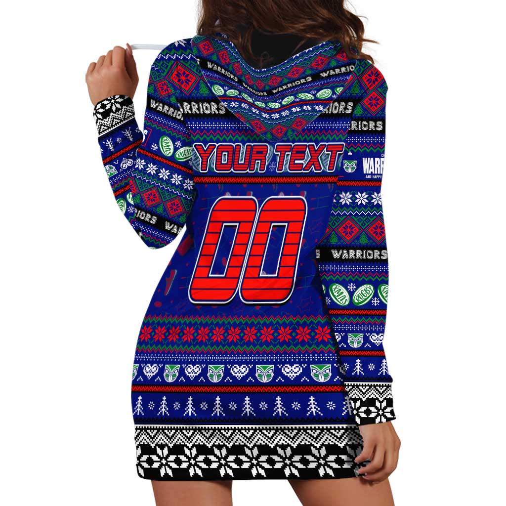 Personalized New Zealand Warriors Rugby Xmas Hoodie Dress Australia NRL Mascot - Vibe Hoodie Shop