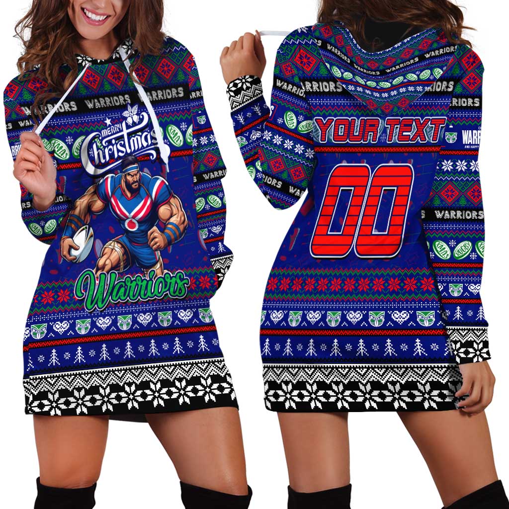 Personalized New Zealand Warriors Rugby Xmas Hoodie Dress Australia NRL Mascot - Vibe Hoodie Shop