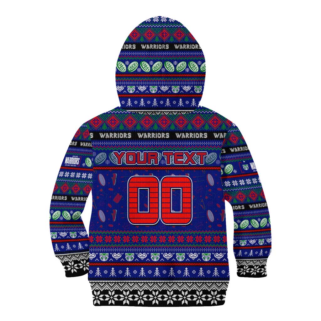 Personalized New Zealand Warriors Rugby Xmas Kid Hoodie Australia NRL Mascot - Vibe Hoodie Shop