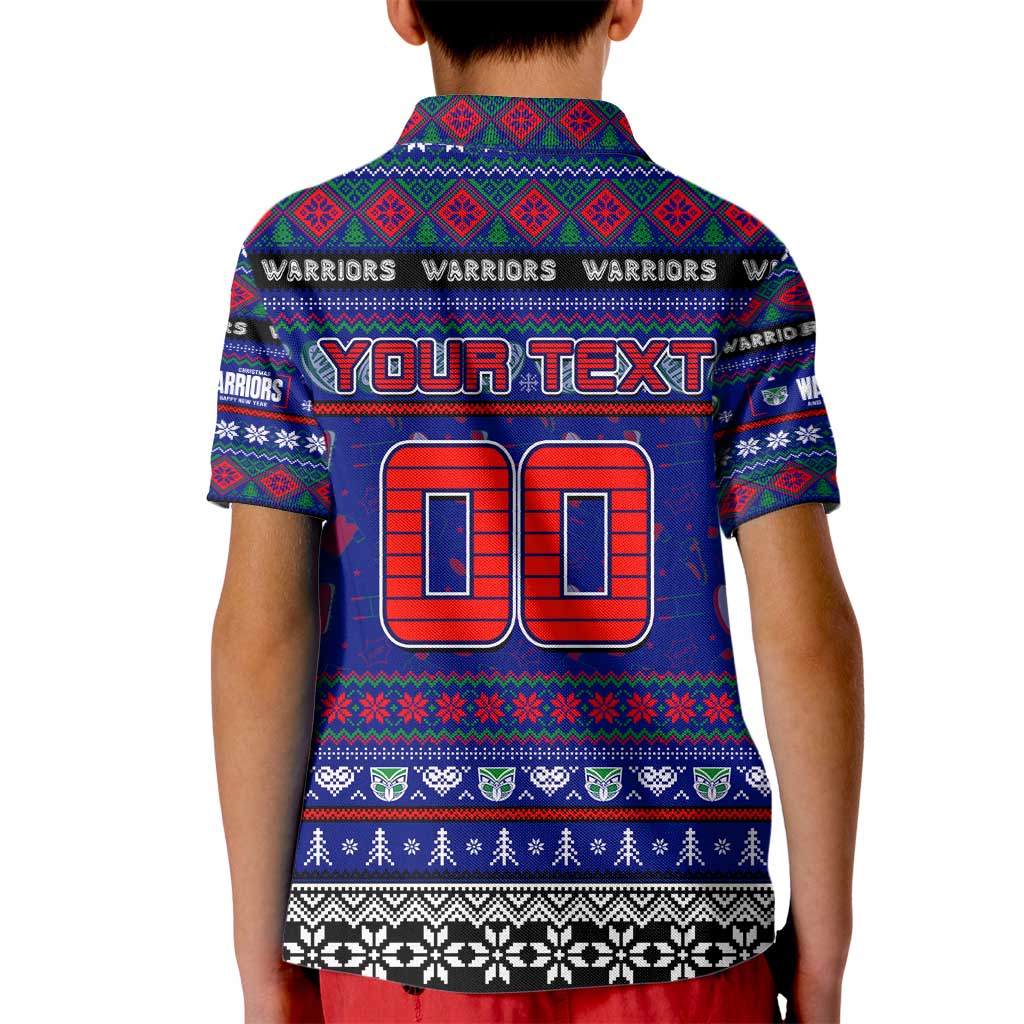 Personalized New Zealand Warriors Rugby Xmas Kid Polo Shirt Australia NRL Mascot - Vibe Hoodie Shop
