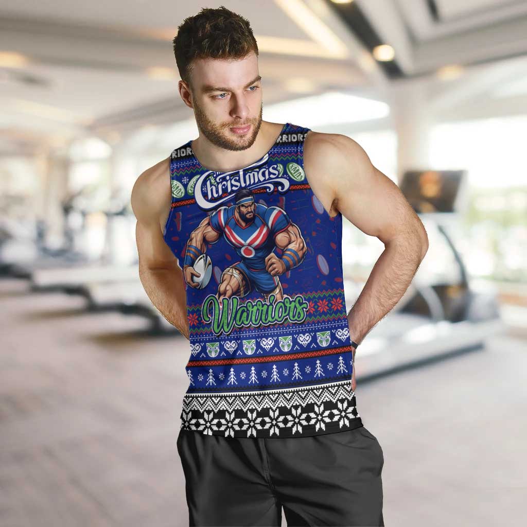 Personalized New Zealand Warriors Rugby Xmas Men Tank Top Australia NRL Mascot - Vibe Hoodie Shop