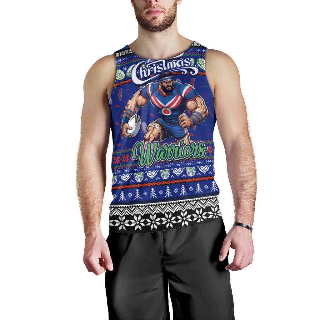 Personalized New Zealand Warriors Rugby Xmas Men Tank Top Australia NRL Mascot - Vibe Hoodie Shop