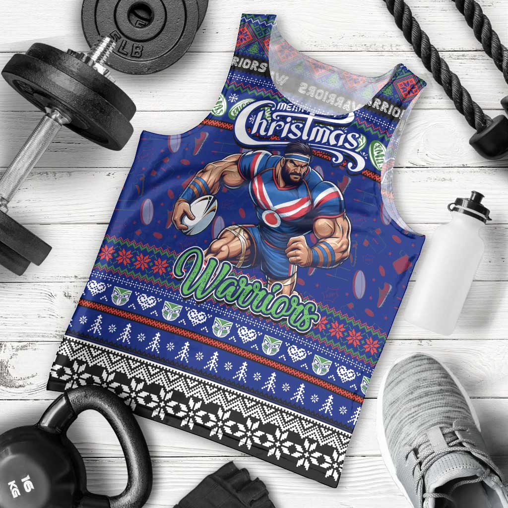 Personalized New Zealand Warriors Rugby Xmas Men Tank Top Australia NRL Mascot - Vibe Hoodie Shop