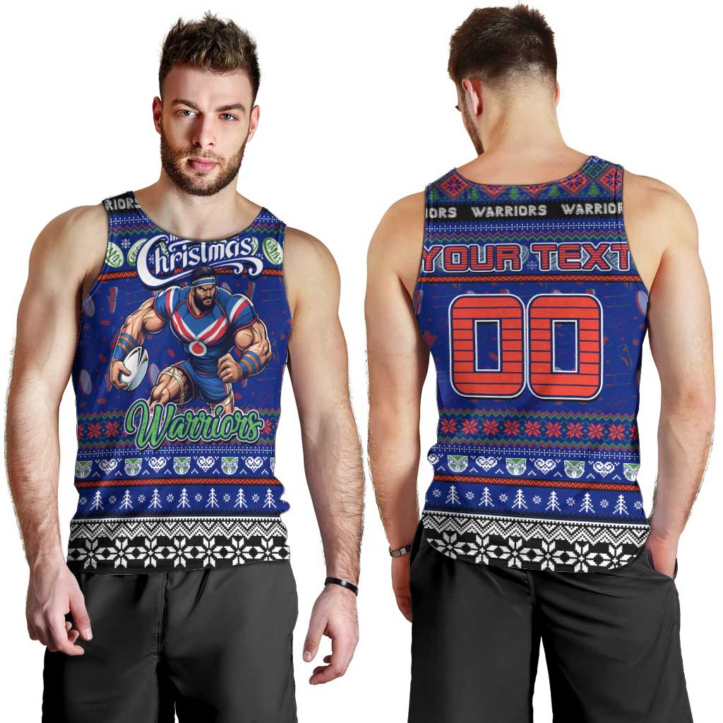 Personalized New Zealand Warriors Rugby Xmas Men Tank Top Australia NRL Mascot - Vibe Hoodie Shop
