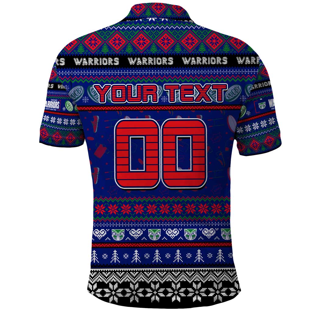 Personalized New Zealand Warriors Rugby Xmas Polo Shirt Australia NRL Mascot - Vibe Hoodie Shop